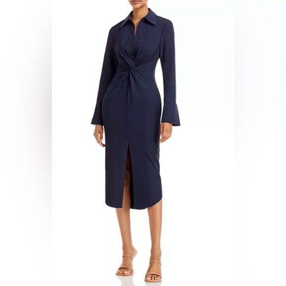 Elegant Navy Blue Women's Dress - Picture 1 of 16